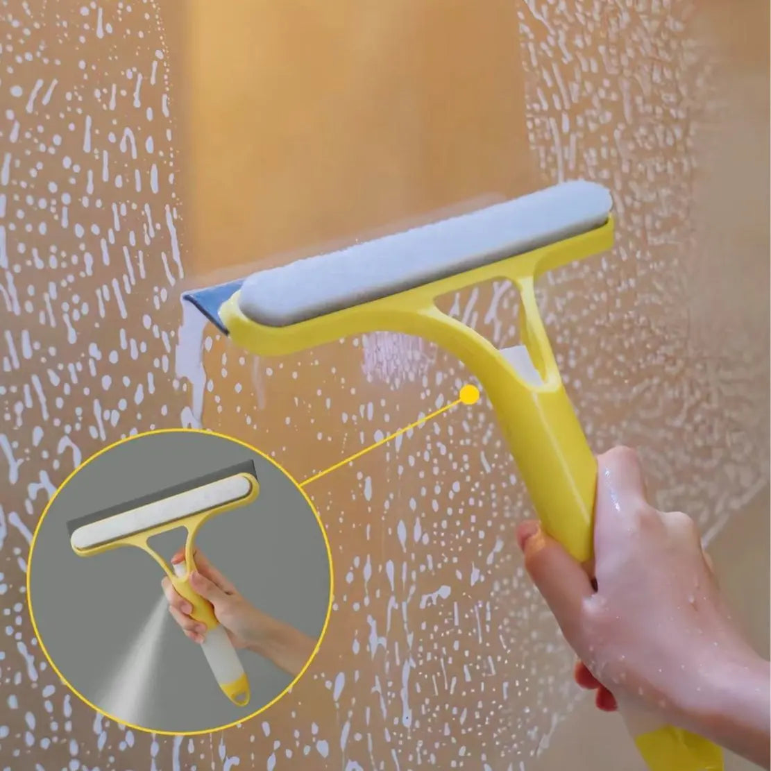 All In One Window Cleaner with Built In Spray, Wiper & Scrubber