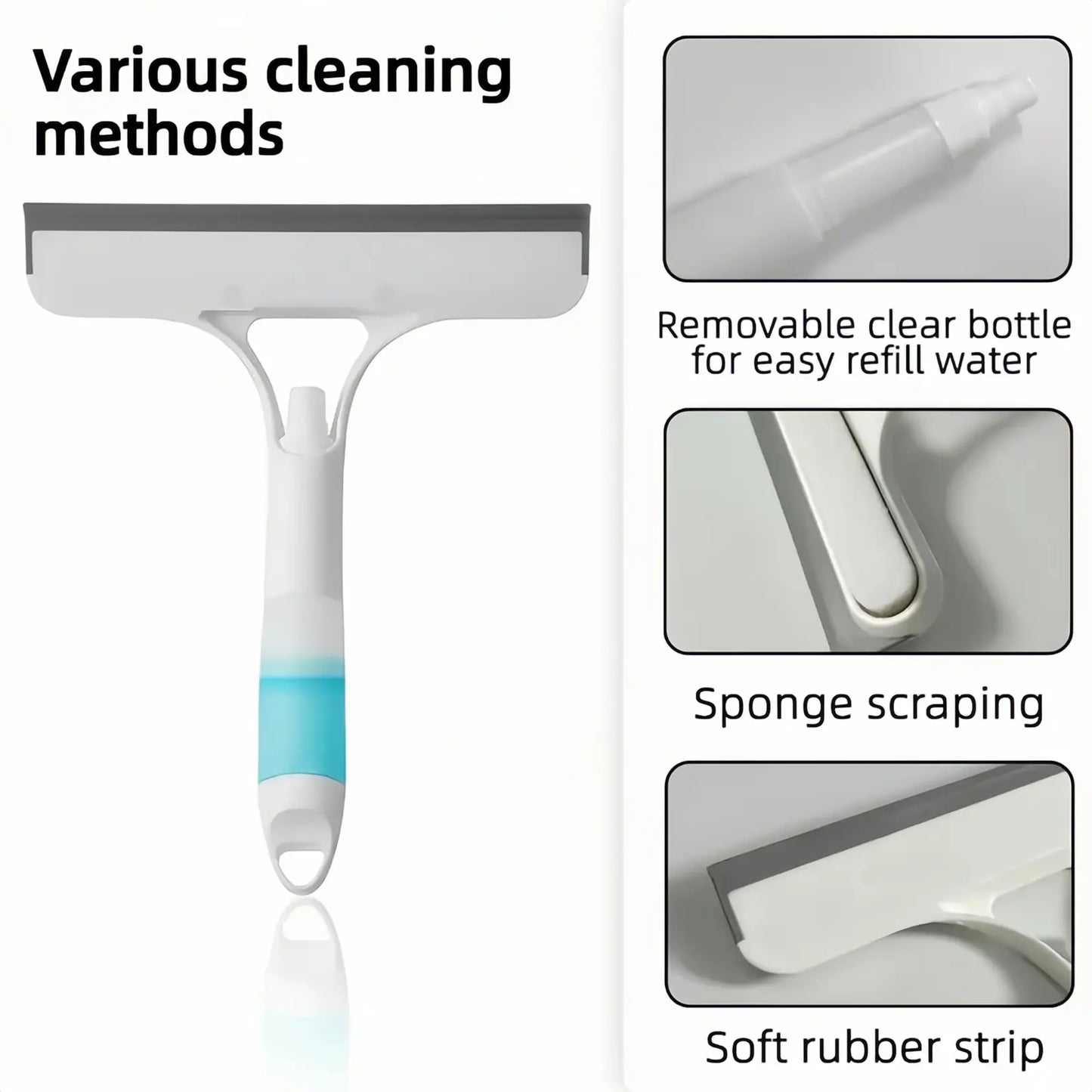 All In One Window Cleaner with Built In Spray, Wiper & Scrubber