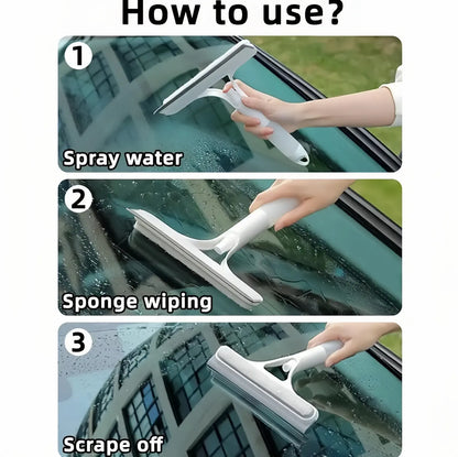All In One Window Cleaner with Built In Spray, Wiper & Scrubber