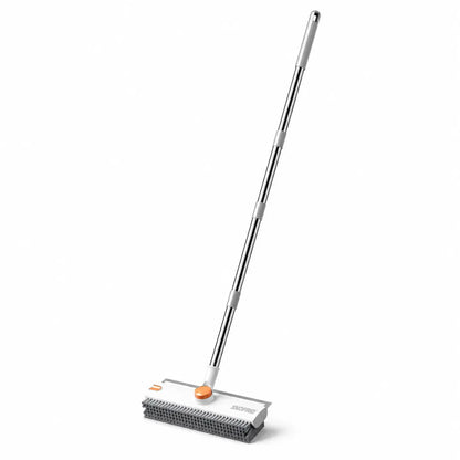 3 In 1 Floor Scrub Brush with Adjustable Long Handle & Built In Scraper