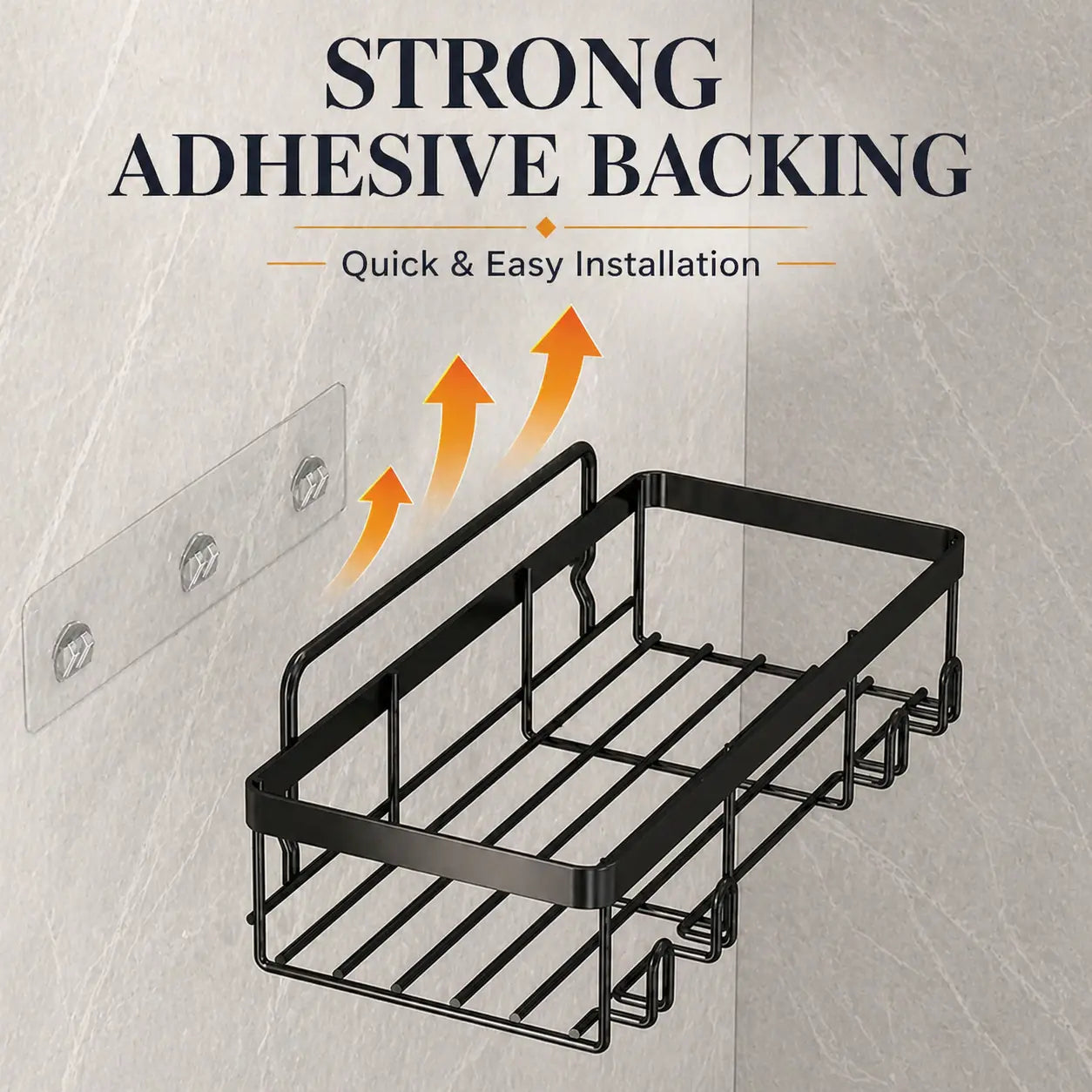 Large Capacity Shower Caddy Organizer Set with Strong Adhesive Mount