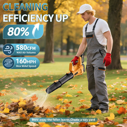 Portable Cordless Blower with 26000RPM High Speed Motor for Leaves Dust and Debris
